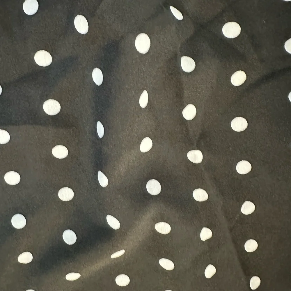Black White Polka Dot Wide Leg Pants – High Waist Smocked Waistband - Picture 8 of 10